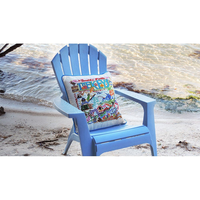 Quirks! Pillows The Keys Florida Hand-Embroidered Pillow