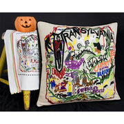 Quirks! Pillows Transylvania Halloween Hand-Embroidered Pillow