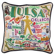Quirks! Pillows Tulsa Hand-Embroidered Pillow