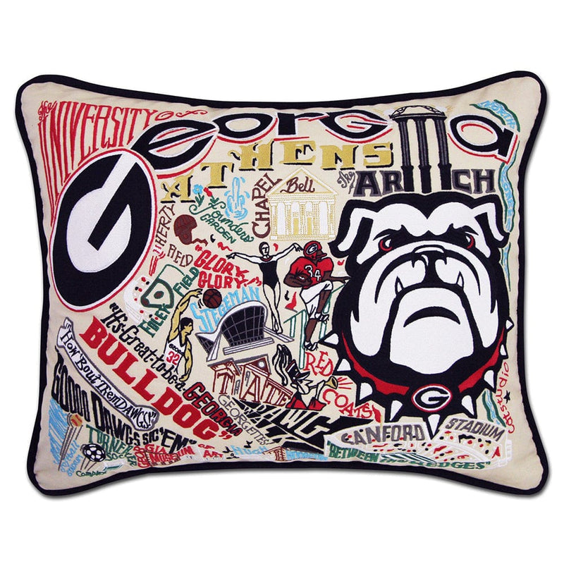 Quirks! Pillows University of Georgia Collegiate Hand-Embroidered Pillow