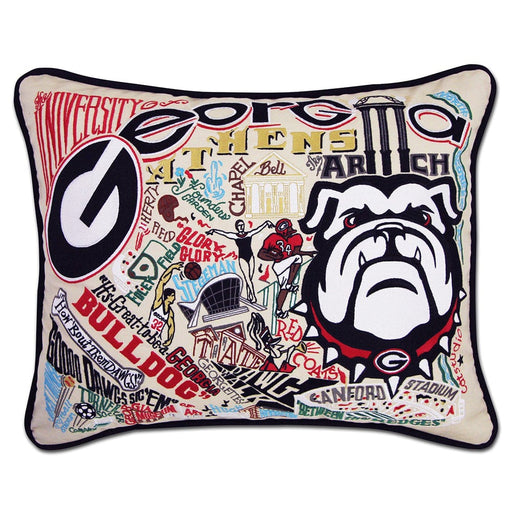 Quirks! Pillows University of Georgia Collegiate Hand-Embroidered Pillow