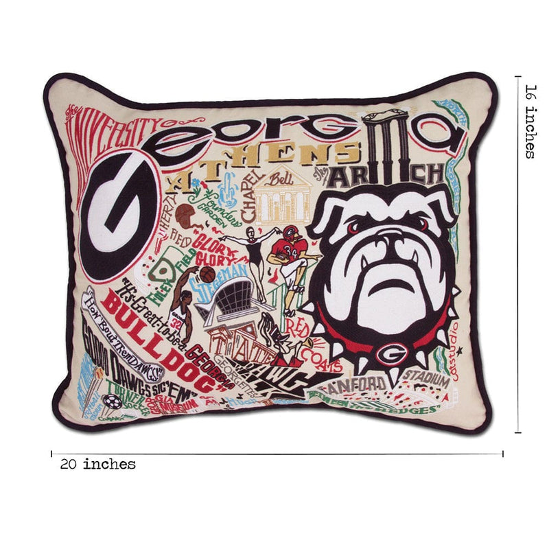 Quirks! Pillows University of Georgia Collegiate Hand-Embroidered Pillow