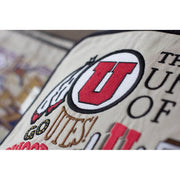 Quirks! Pillows Utah, University of Collegiate Embroidered Pillow by CatStudio