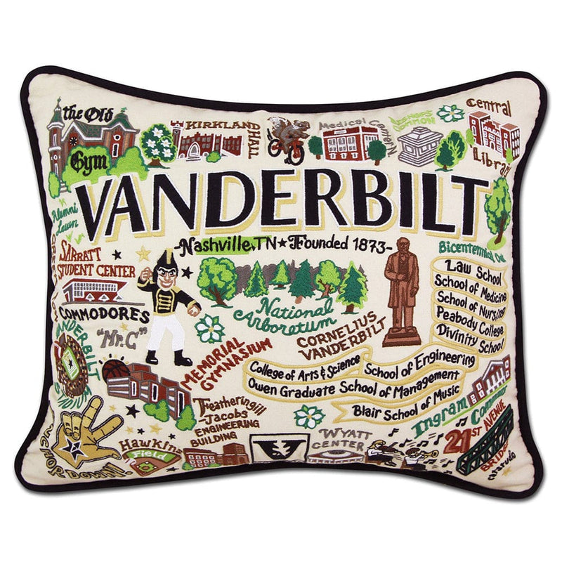 Quirks! Pillows Vanderbilt University Collegiate Hand-Embroidered Pillow