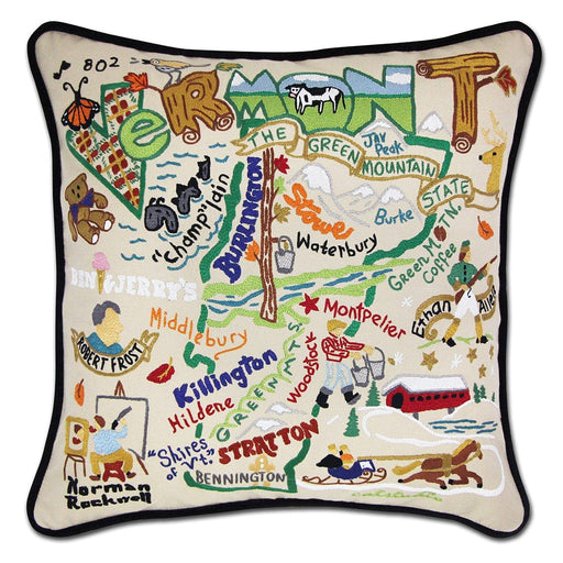 Quirks! Pillows Vermont Hand-Embroidered Pillow