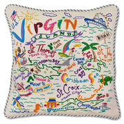 Quirks! Pillows Virgin Islands Hand-Embroidered Pillow