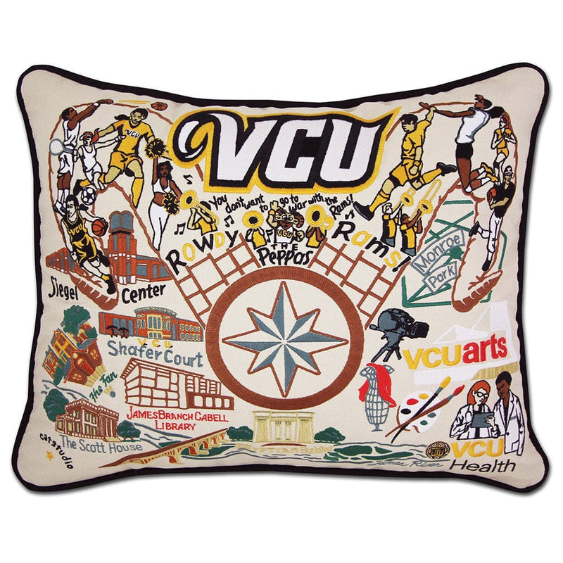 Quirks! Pillows Virginia Commonwealth University (VCU) Collegiate Embroidered Pillow by Cat Studio