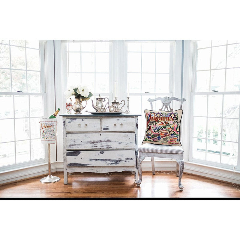 Quirks! Pillows Virginia Hand-Embroidered Pillow