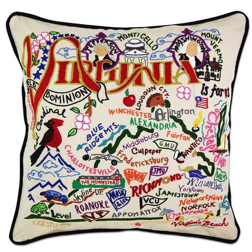 Quirks! Pillows Virginia Hand-Embroidered Pillow