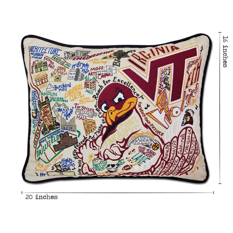 Quirks! Pillows Virginia Tech Collegiate Hand-Embroidered Pillow