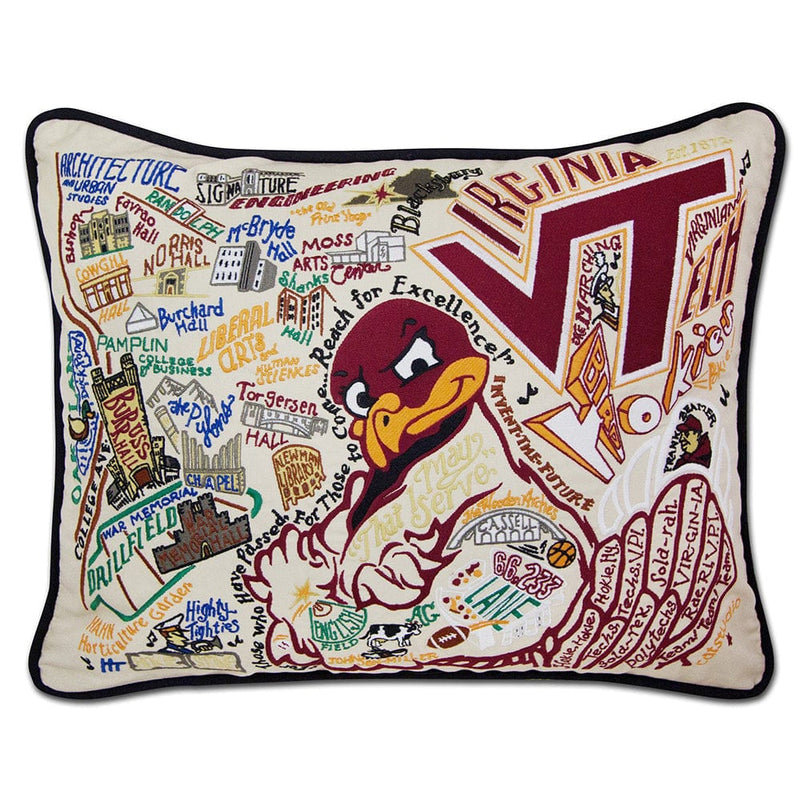 Quirks! Pillows Virginia Tech Collegiate Hand-Embroidered Pillow