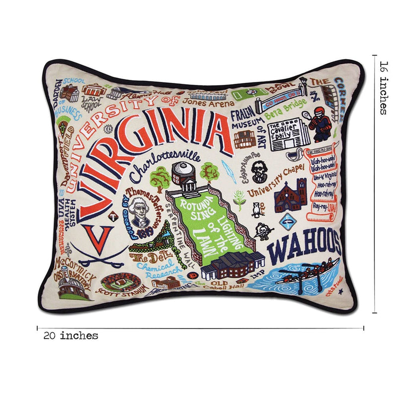 Quirks! Pillows Virginia, University of Collegiate Hand-Embroidered Pillow