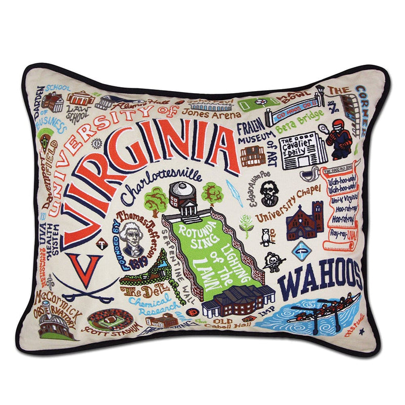 Quirks! Pillows Virginia, University of Collegiate Hand-Embroidered Pillow