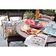 Quirks! Pillows Washington DC Hand-Embroidered Pillow by CatStudio