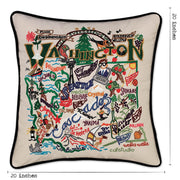 Quirks! Pillows Washington Hand-Embroidered Pillow