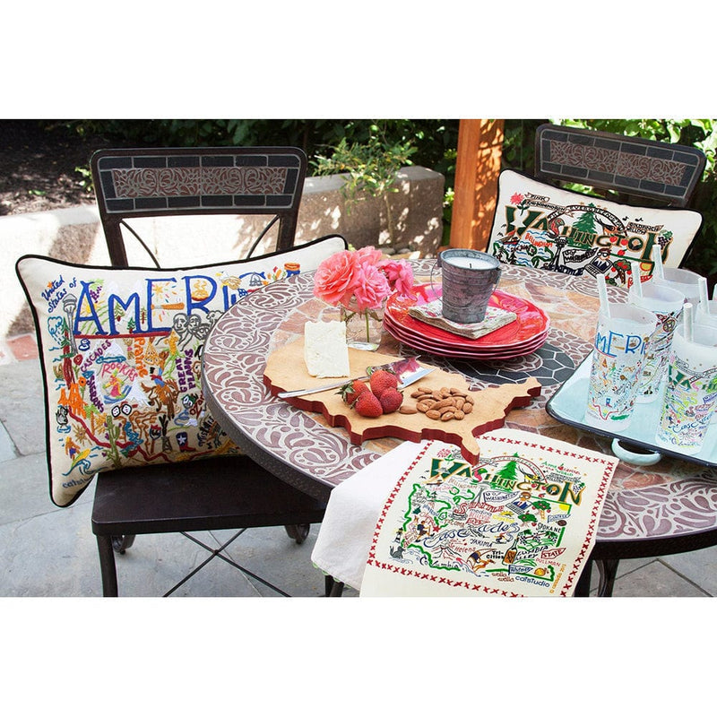 Quirks! Pillows Washington Hand-Embroidered Pillow