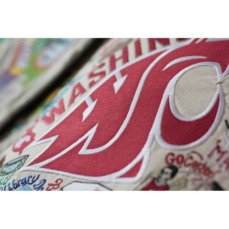 Quirks! Pillows Washington State University Collegiate Embroidered Pillow by CatStudio