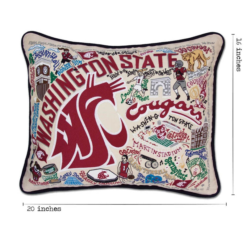 Quirks! Pillows Washington State University Collegiate Embroidered Pillow by CatStudio