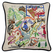 Quirks! Pillows West Virginia Hand-Embroidered Pillow
