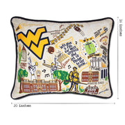 Quirks! Pillows West Virginia University Collegiate Hand-Embroidered Pillow