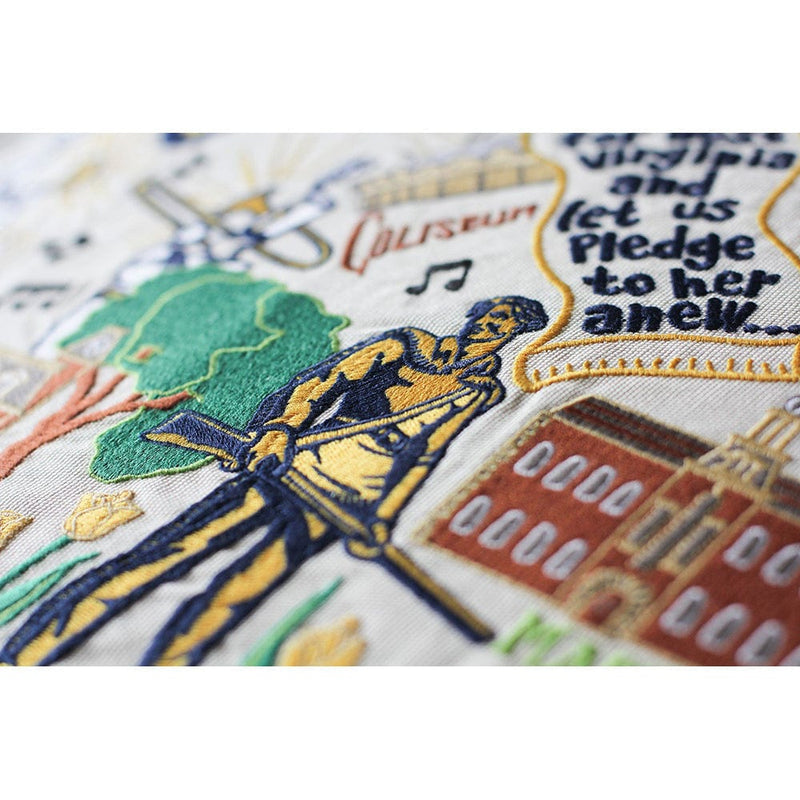 Quirks! Pillows West Virginia University Collegiate Hand-Embroidered Pillow
