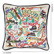 Quirks! Pillows Wisconsin Hand-Embroidered Pillow