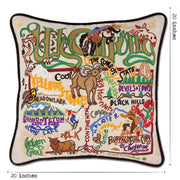 Quirks! Pillows Wyoming Hand-Embroidered Pillow