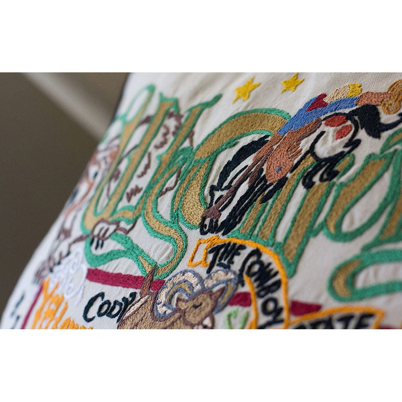 Quirks! Pillows Wyoming Hand-Embroidered Pillow
