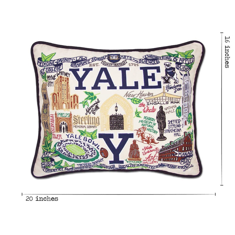 Quirks! Pillows YALE Collegiate Hand-Embroidered Pillow