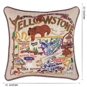 Quirks! Pillows Yellowstone Hand-Embroidered Pillow