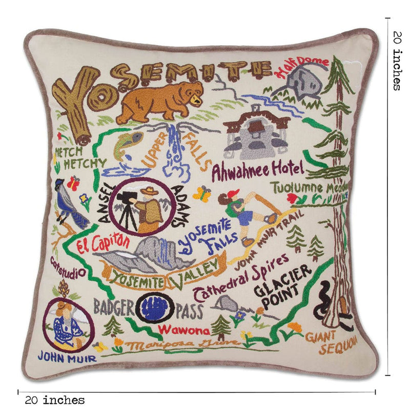 Quirks! Pillows Yosemite Hand-Embroidered Pillow