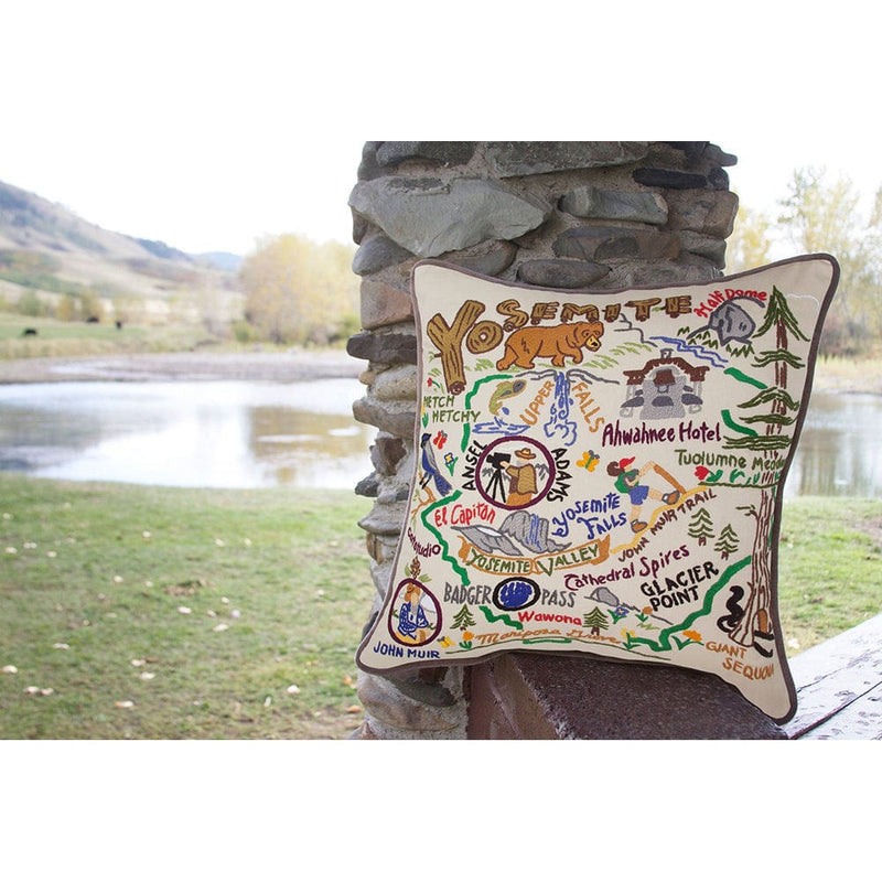 Quirks! Pillows Yosemite Hand-Embroidered Pillow