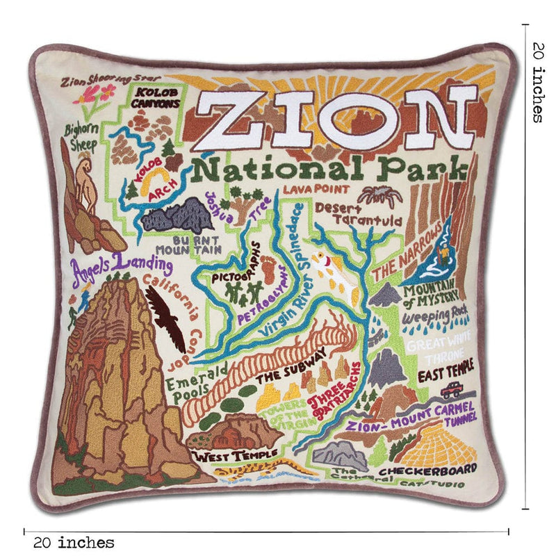 Quirks! Pillows Zion Hand-Embroidered Pillow