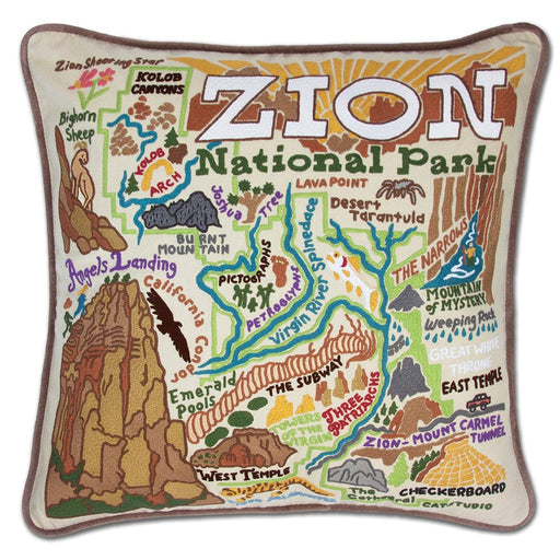 Quirks! Pillows Zion Hand-Embroidered Pillow