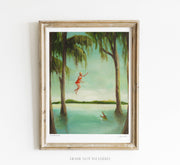 Quirks! Posters, Prints, & Visual Artwork Crocodile Jumper Art Print - 8.5" X 11" by Janet Hill