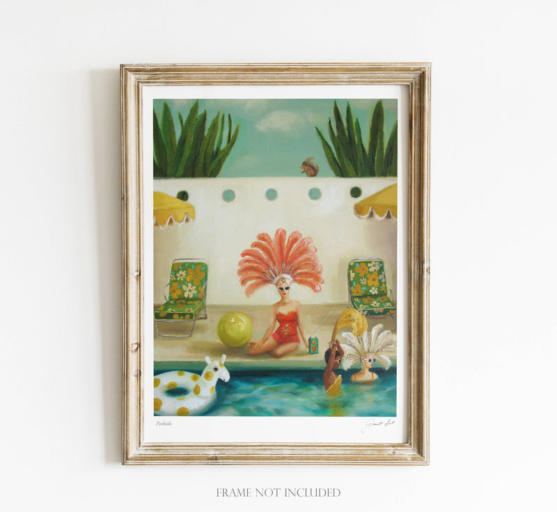 Quirks! Posters, Prints, & Visual Artwork Poolside Art Print - 8.5" X 11" by Janet Hill