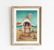 Quirks! Posters, Prints, & Visual Artwork Sand Shark Bar Art Print 8.5"x11" by Janet Hill