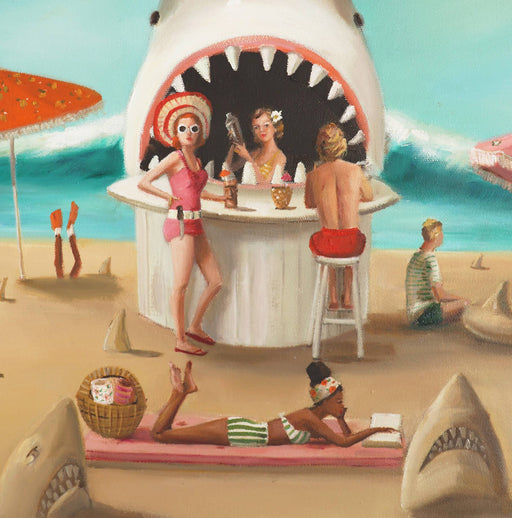 Quirks! Posters, Prints, & Visual Artwork Sand Shark Bar Art Print 8.5"x11" by Janet Hill