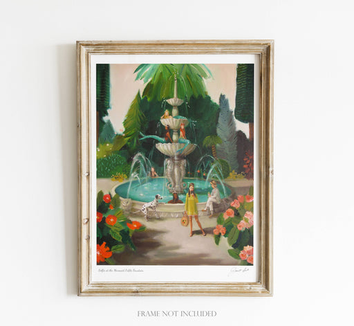 Quirks! Posters, Prints, & Visual Artwork Selfie At The Mermaid Public Fountain Art Print - 8.5" X 11" by Janet Hill