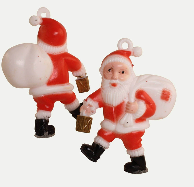 Quirks! Santa - 2.25" Tall - Set of 2 - 1960s Retro Style