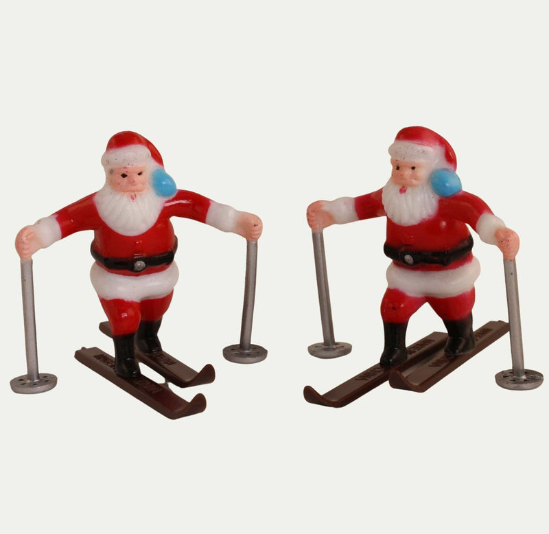 Quirks! Santa Skiers - 1960 Vintage - Two Figures