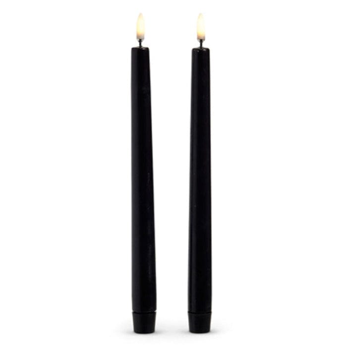 Quirks! Seasonal Decor 10" Black Wax Taper Candles