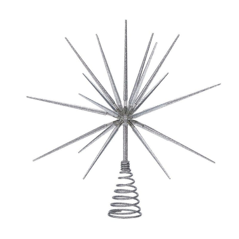 Quirks! Seasonal Decor 15" Silver Atomic Burst Tree Topper