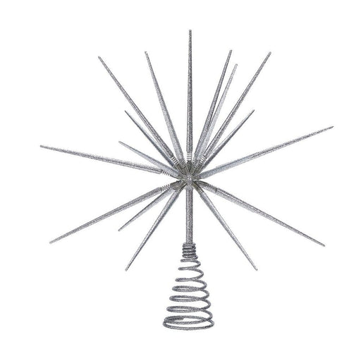 Quirks! Seasonal Decor 15" Silver Atomic Burst Tree Topper