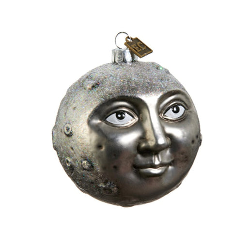 Quirks! Seasonal Decor 3.25" Man In The Moon Glass Ornament by Eric Cortina