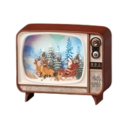Quirks! Seasonal Decor 6.75" Lighted Swirl Retro TV Santa