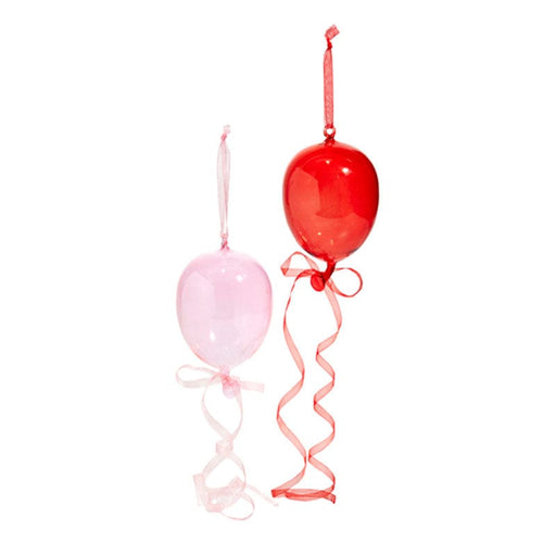 Quirks! Seasonal Decor 8" Blown Glass Balloon Ornaments Set of 2