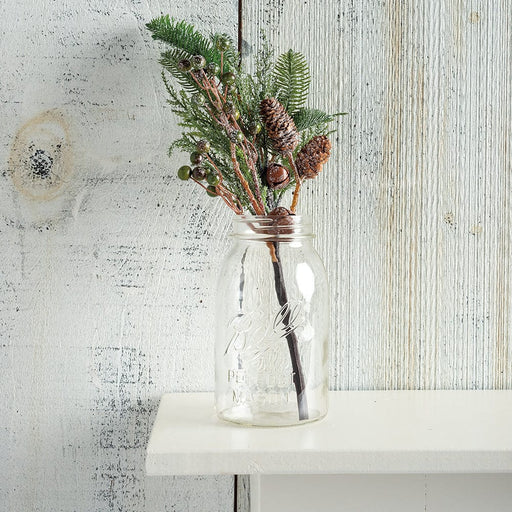 Quirks! Seasonal Decor, Christmas 18" Pine Bells Berry Pick SET OF 12