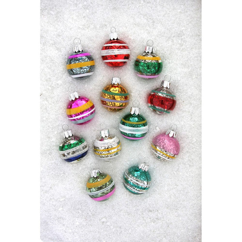 Quirks! Seasonal Decor, Christmas Assortment of 12 Painted Glass Balls by Cody Foster