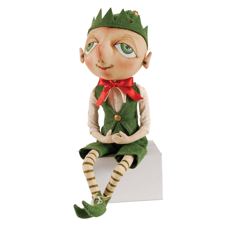 Quirks! Seasonal Decor, Christmas Bartholomew Elf Gathered Traditions Art Doll